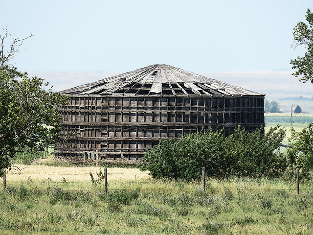 Old wooden silo