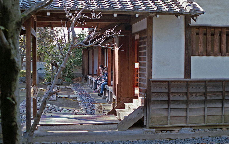 Tourists relaxed in a historic building