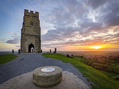 Watching the sunset from Glastonbury Tor