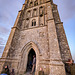 Waiting for the sun to set at Glastonbury Tor