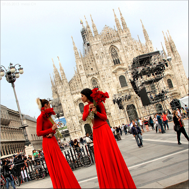 women in red