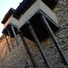 Bulgaria, Kovachevitsa, Wooden Balconies Attached to the Stone Wall of a House