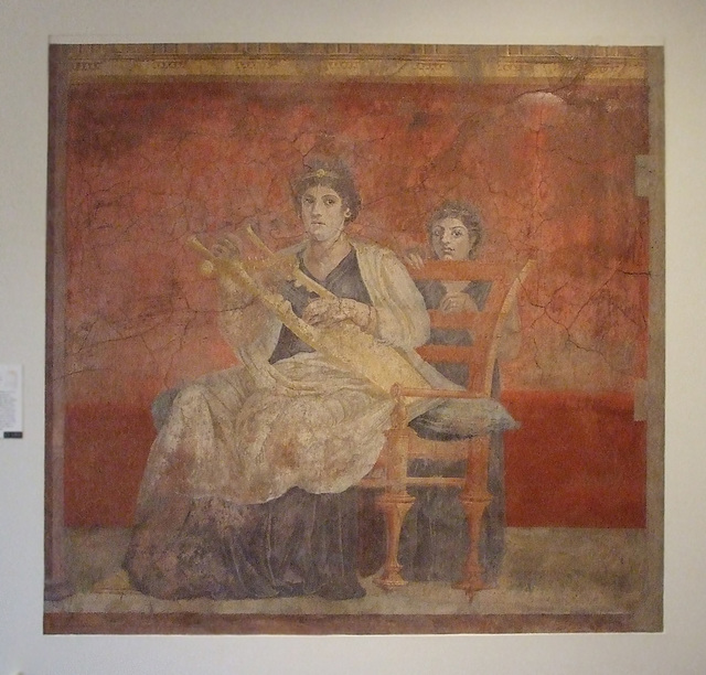 Seated Woman Playing the Kithara from a Reception Hall in the Villa of P. Fannius Synistor at Bosocreale in the Metropolitan Museum of Art, February 2012