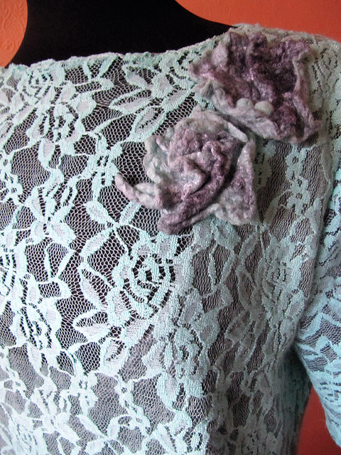 lace dress felted on wool