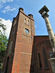 south woodford church, redbridge, london (16), c18 tower 1708 and godfrey column by sir robert taylor c.1769