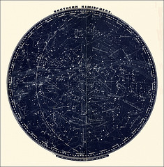 Southern Hemisphere Star Map, 1855/7