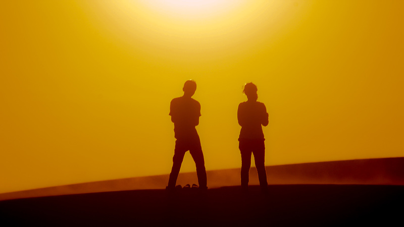 Sonnenuntergang bei den roten Sanddünen