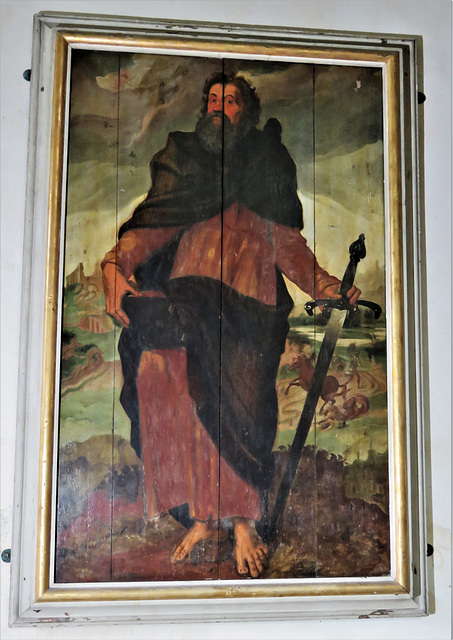 madingley church, cambs (7)  c17 painting of apostle