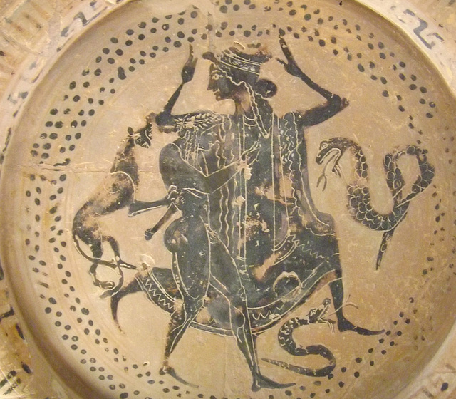 Detail of a Black-Figure Plate with Peleus and Thetis in the Louvre, June 2013