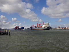 Nordserena leaving the port of Rotterdam.