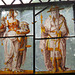madingley church, cambs (11) c16 virtues in glass