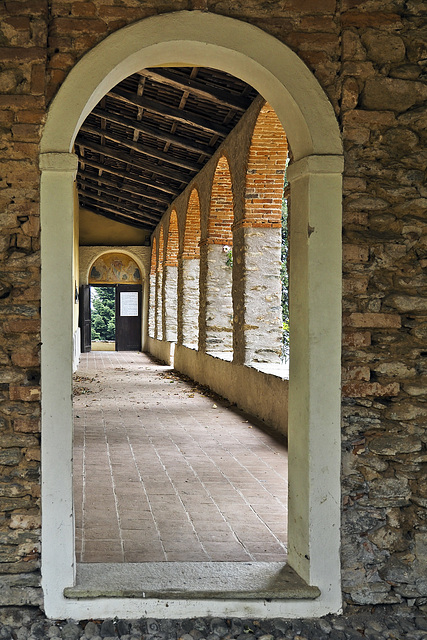 The Church of San Barnaba, Pollone (BI) - The left arcade (looking at the Church on the front)