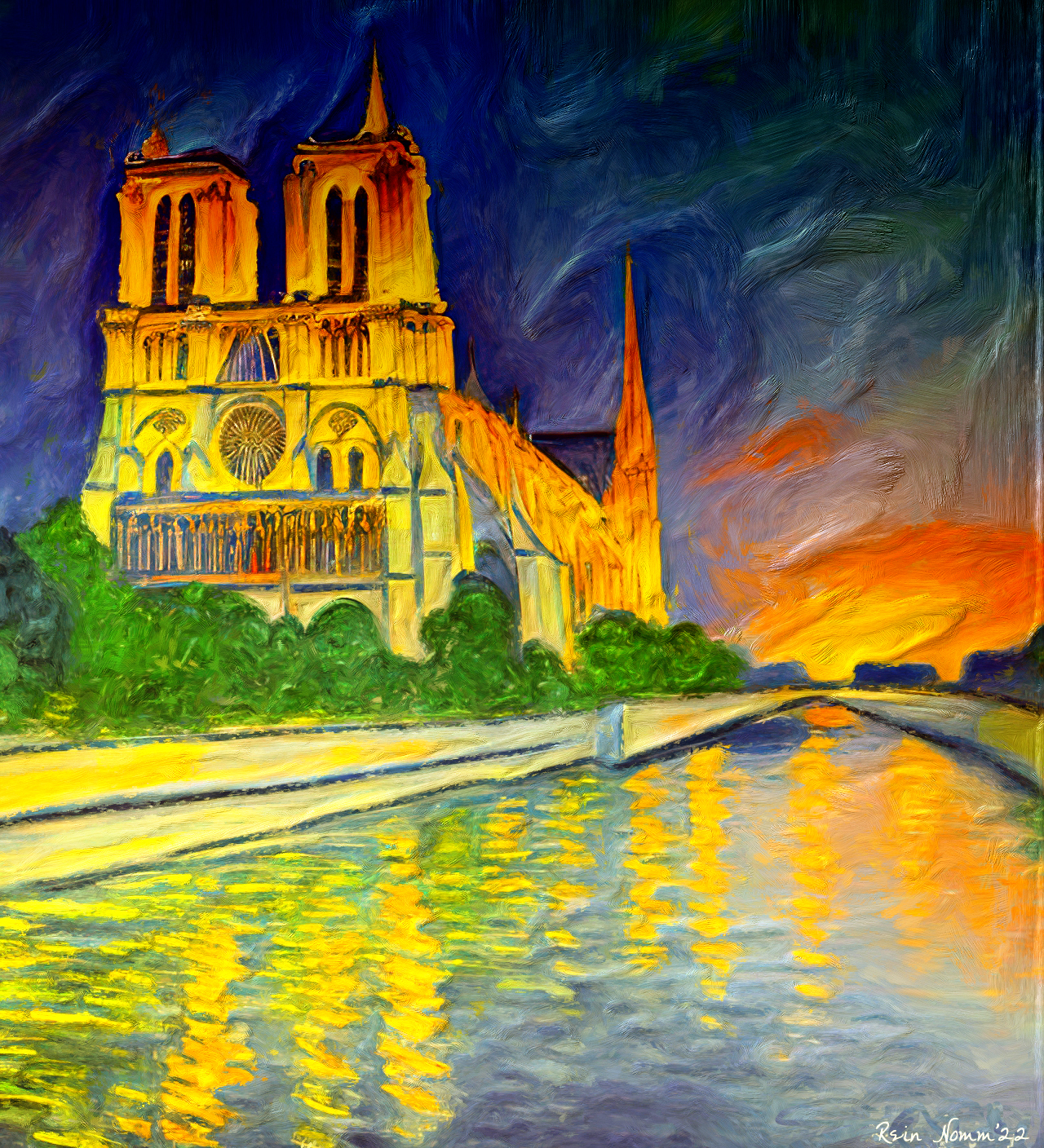 Notre Dame at Sunset