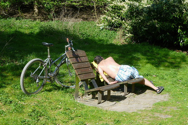 Cycliste fatigué