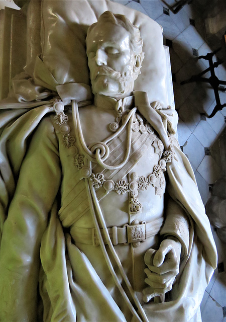 hertingfordbury church, herts, c20 tomb effigy of thomas francis de grey, 7th earl cowper +1905 by henry poole 1909