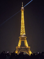 The Eiffel Tower at night The Eiffel Tower at night
