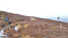 The icy track leading to the summit of Ben Aigan