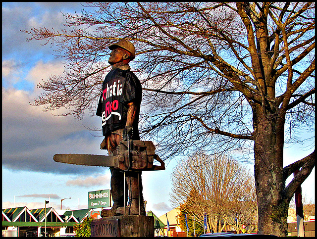 Forestry Worker Statue.