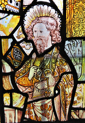 madingley church, cambs (30) c15 glass of john the baptist