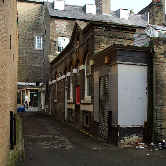 Cambridge: Post Office Terrace looking towards St Andrew's Street 2014-01-13