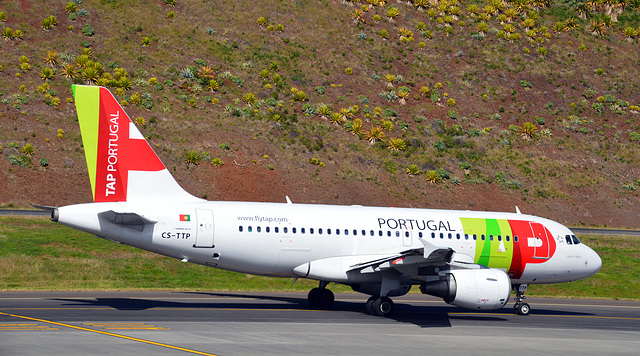 TAP Air Portugal Airbus A319-111 CS-TTP Josefa de Obidos in Madeira