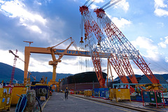 Bow being lowered into position