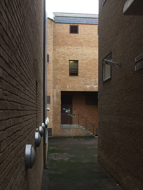 Cambridge: corner of St Tibb's Row and Post Office Terrace (approx. site) 2014-01-13