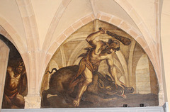 Wall Painting in Hall, Little Castle, Bolsover Castle, Derbyshire