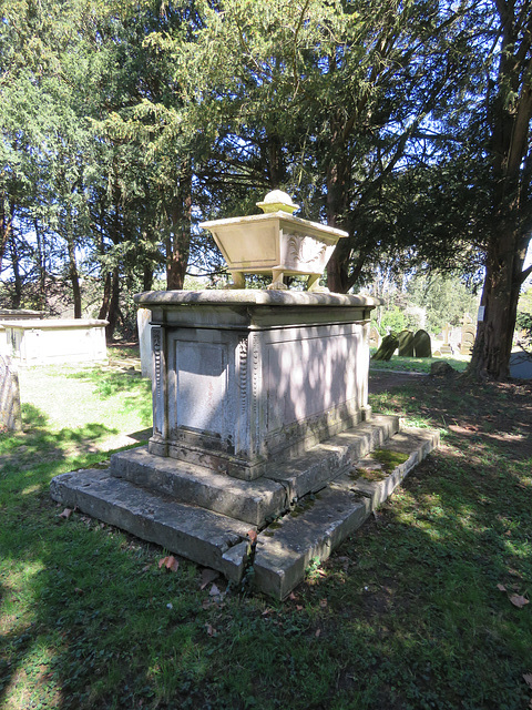 hertingfordbury church, herts, c18 tomb of nathaniel brassey, 1798, sarcophagus on lion paws