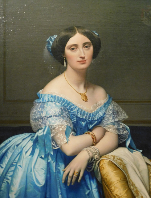 Detail of the Portrait of the Princess de Broglie by Ingres in the Metropolitan Museum of Art, February 2019