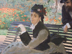 Detail of Camille Monet on a Garden Bench by Monet in the Metropolitan Museum of Art, March 2011
