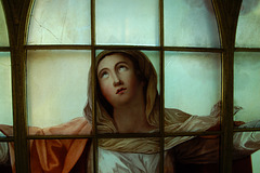 Detail of window by Francis Eginton of c1795 Saint Alkmund's Church, Shrewsbury, Shropshire