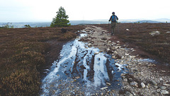 The summit track on Ben Aigan was treacherously icy in parts.