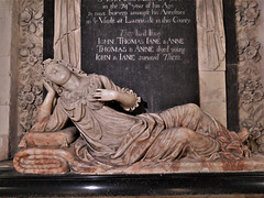 madingley church, cambs (40) c17 tomb with effigy of jane cotton +1692 attrib to thomas stayner