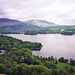 View looking NE across Keswick and Derwent Water on the ascent to Catbells (451m) [May 1991 scan]