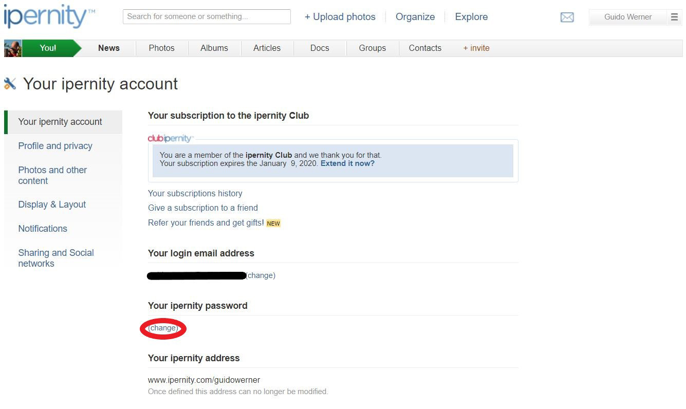 change password