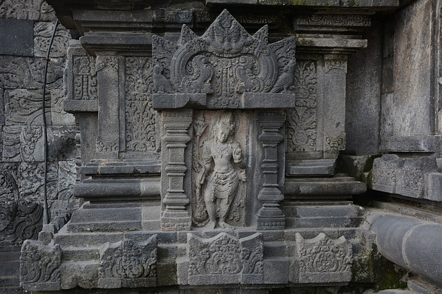 Indonesia, Java, Sculptural Relief Detail in the Temple Compound of Prambanan