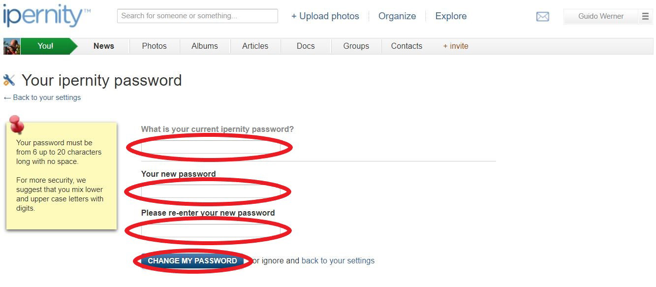 enter new password