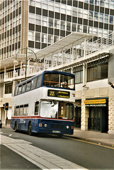 West Midlands Travel 3080 (F80 XOF) in Broad Street,  Birmingham – 30 Jul 1998 (401-04)