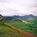 View from the summit of Catbells across Newlands Valley (Scan from May 1991)