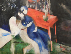 Detail of The Lovers by Chagall in the Metropolitan Museum of Art, January 2019