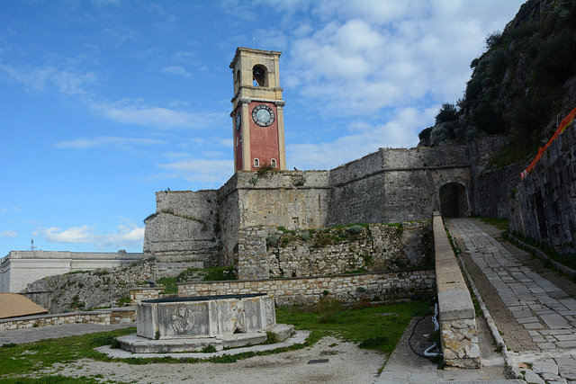 Greece, Kerkyra (Corfu), The Passage to the Top of Paleo Frourio past the Clock Tower