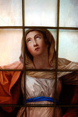 Detail of window by Francis Eginton of c1795 Saint Alkmund's Church, Shrewsbury, Shropshire