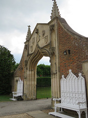 madingley hall, cambs  (1) c15 and c18 archway, built 1470 for old university schools at cambridge, rebuilt by essex 1758