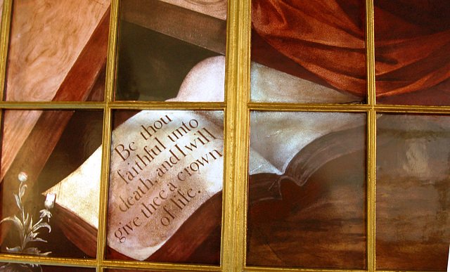 Detail of window by Francis Eginton of c1795 Saint Alkmund's Church, Shrewsbury, Shropshire