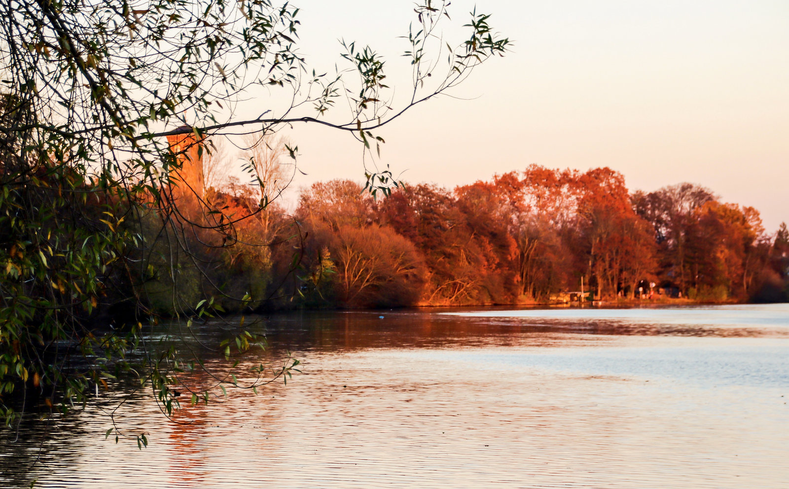 An Evening at the River Main in Hanau