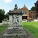 south woodford church, redbridge, london (62) heraldry on c19 tomb of william morris +1847, father of the eponymous designer