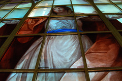 Detail of window by Francis Eginton of c1795 Saint Alkmund's Church, Shrewsbury, Shropshire