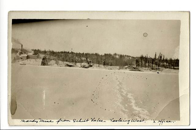 MN1008 FLIN FLON - MANDY MINE FROM SCHIST LAKE - LOOKING WEST