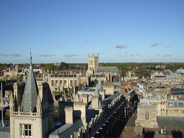 Cambridge seen from Great St Mary's tower 2013-11-04